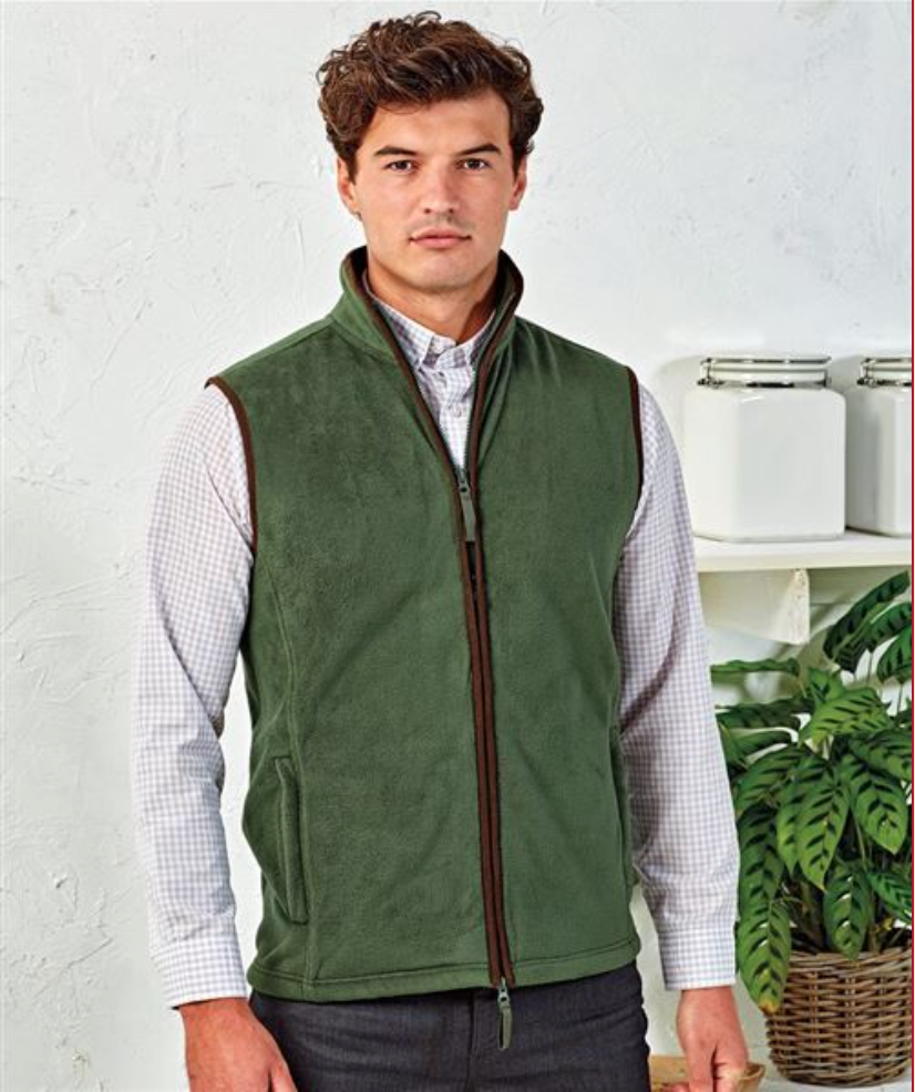 Men's Artisan Fleece Gilet Moss Green Main Image